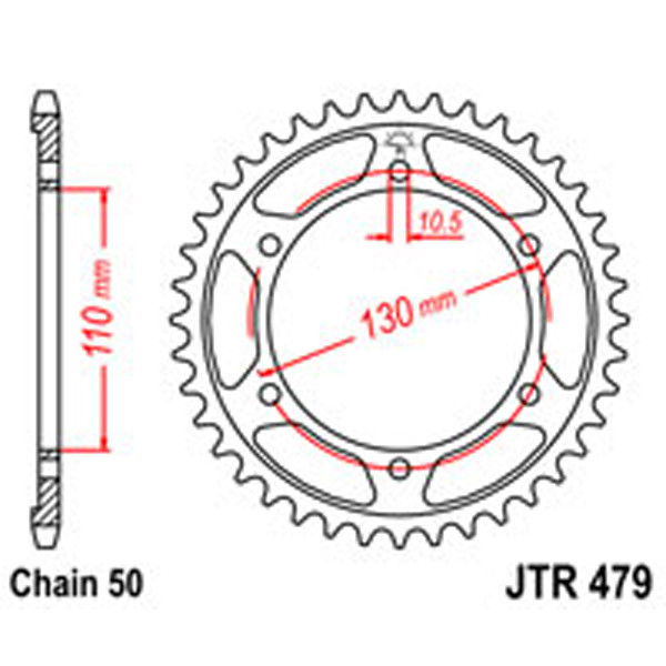 JT JT Rear Sprockets R/W 479-44 (241) YAM